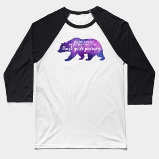 Spirit Bear Silhouette Positive Quotes Affirmation Reminder Baseball T-Shirt